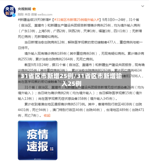 31省区市新增25例/31省区市新增输入25例-第3张图片